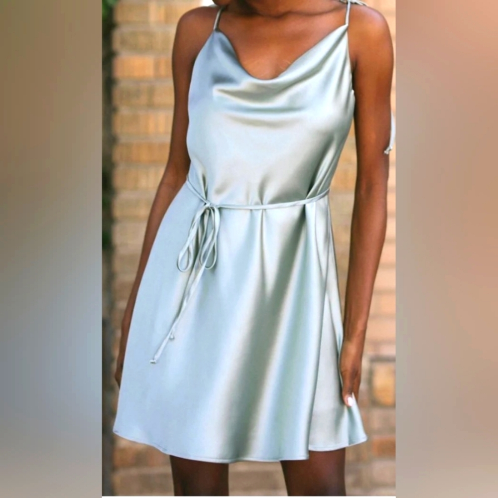 Sage Mini Slip Dress ( Size Medium). New With Tags (NWT)